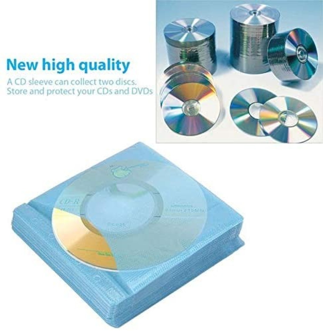 Generic 100Pcs Cd Dvd Double Sided Cover Storage Case Pp Bag Sleeve Envelope Provide Storage &amp; Protection For Your Cd &amp; Dvd, Random