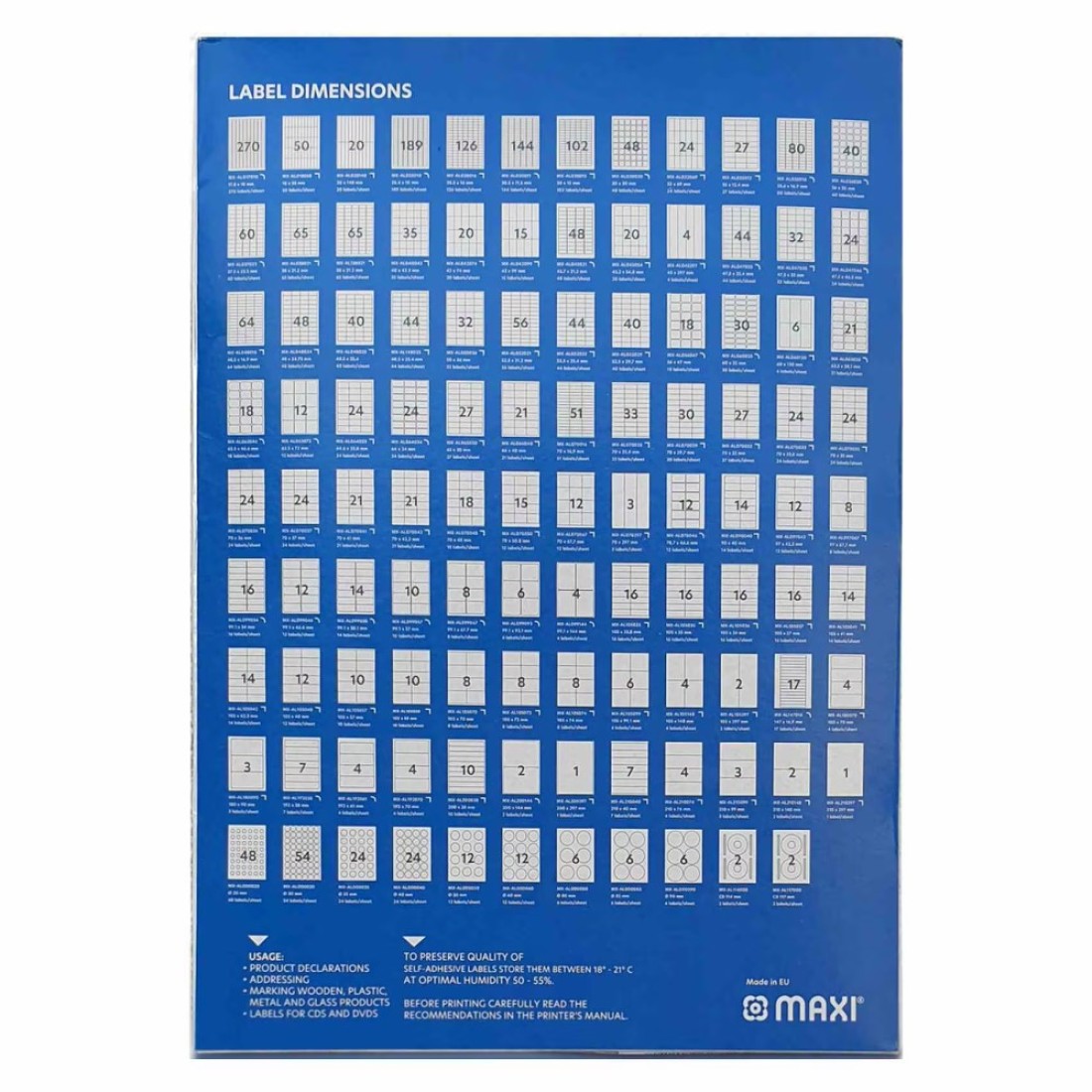 Maxi A4 Self-Adhesive Labels White 100 PCS
