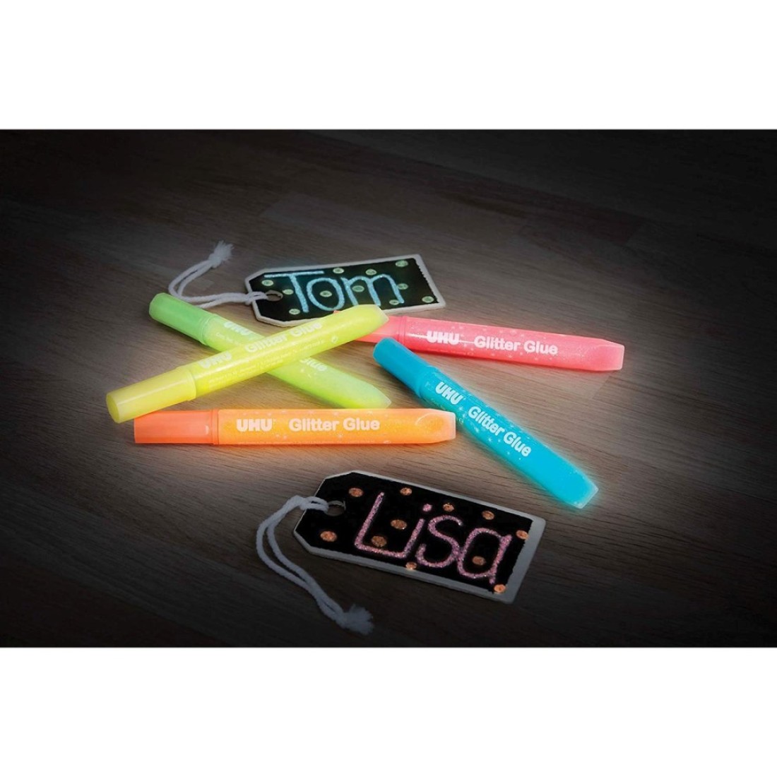 UHU Glow in The Dark Glitter Glue Pen Multicolour 10ml 5 PCS