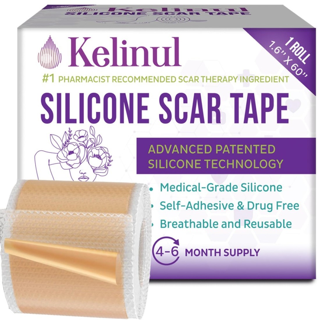 Silicone Scar Sheets16 x 60Roll15M Soft Silicone Gel Scar Tape Painless Silicone Tape Roll Reusable Medical Grade Silicone Scar Removal Strips for CSectio