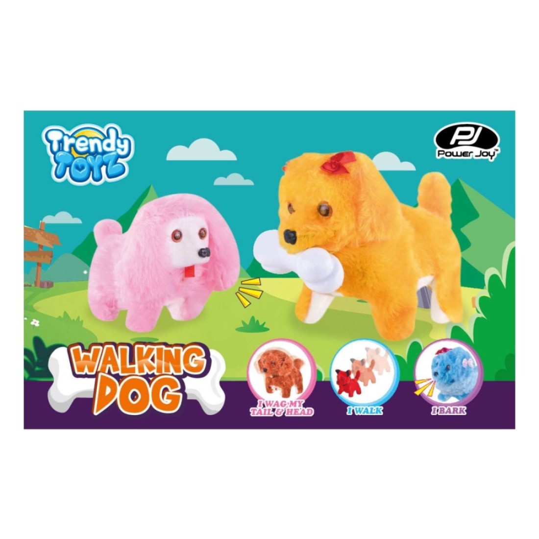 Power Joy Trendy Toyz Walking Dog Multicolour Pack of 5