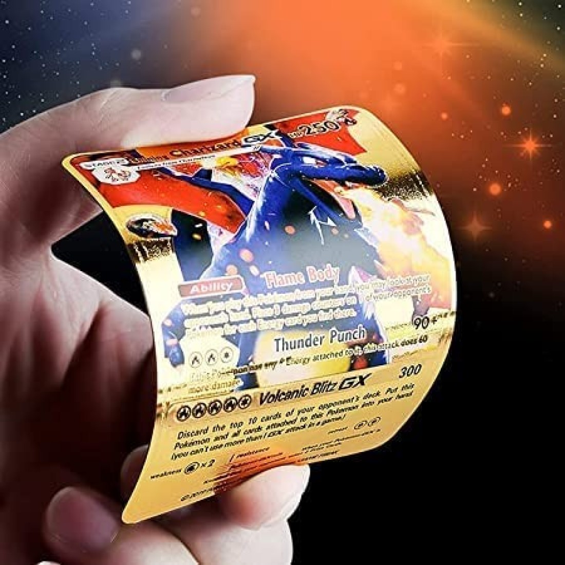 55 PCS TCG Deck Box Gold Foil Card Assorted Pokemon Cards