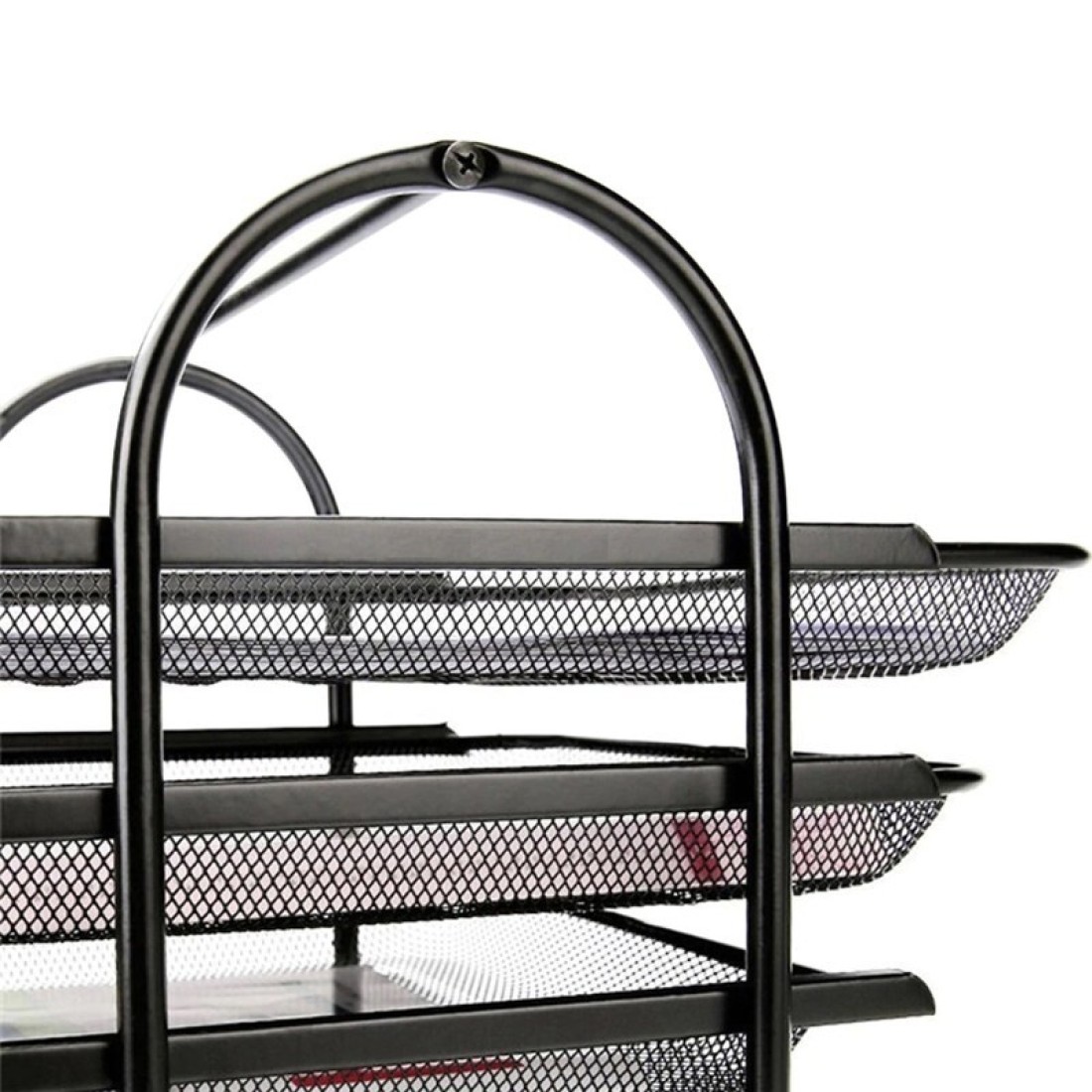Lavish Desk Deposit Tray 2 Layer, A4 Letter Paper Document Wire Mesh Storage Organizer, Black