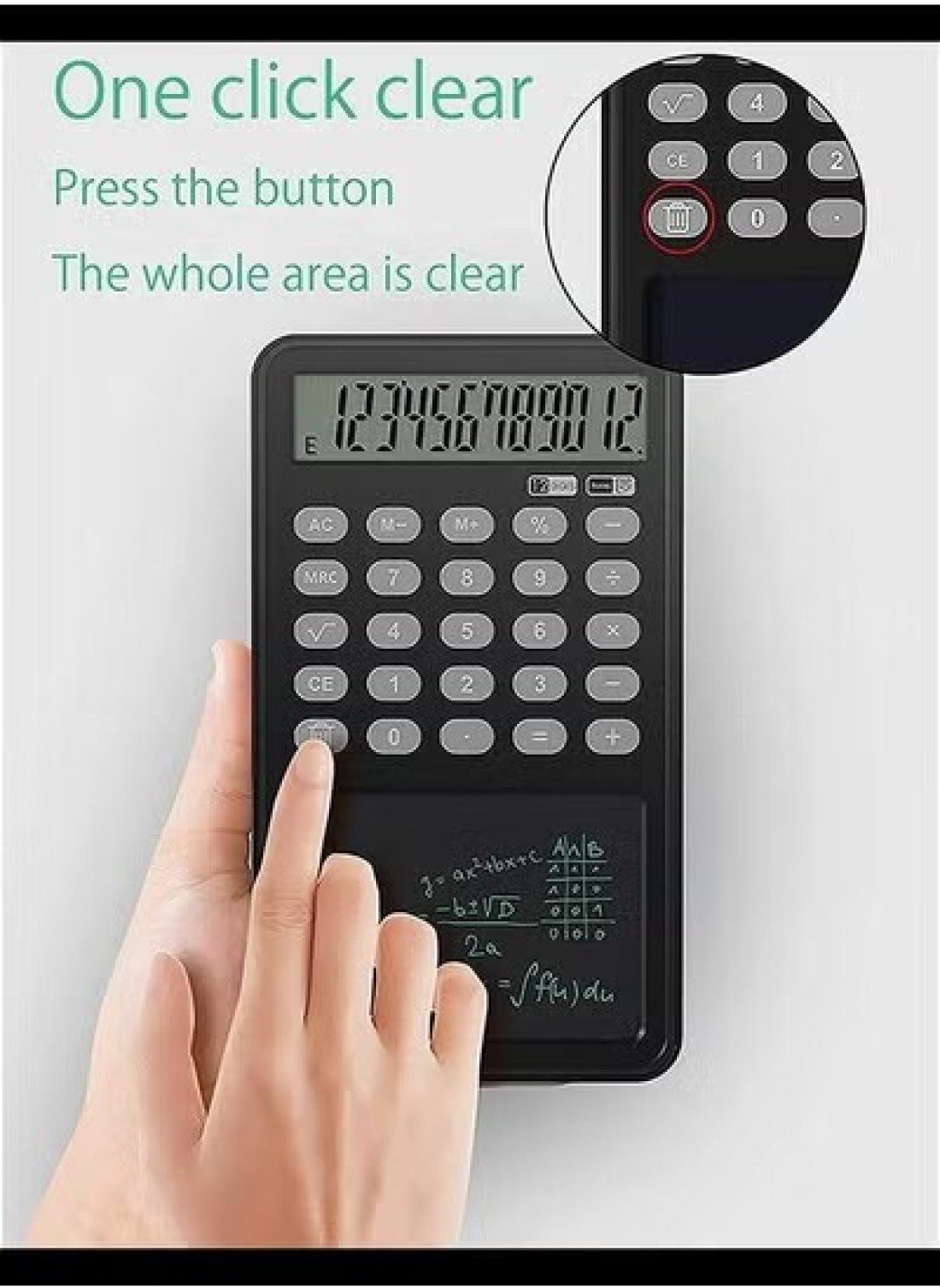12 Digit LCD Display Desk Calculator with notepad, Mute Portable Desktop Calculator,Basic Calculator for Office Business and Home