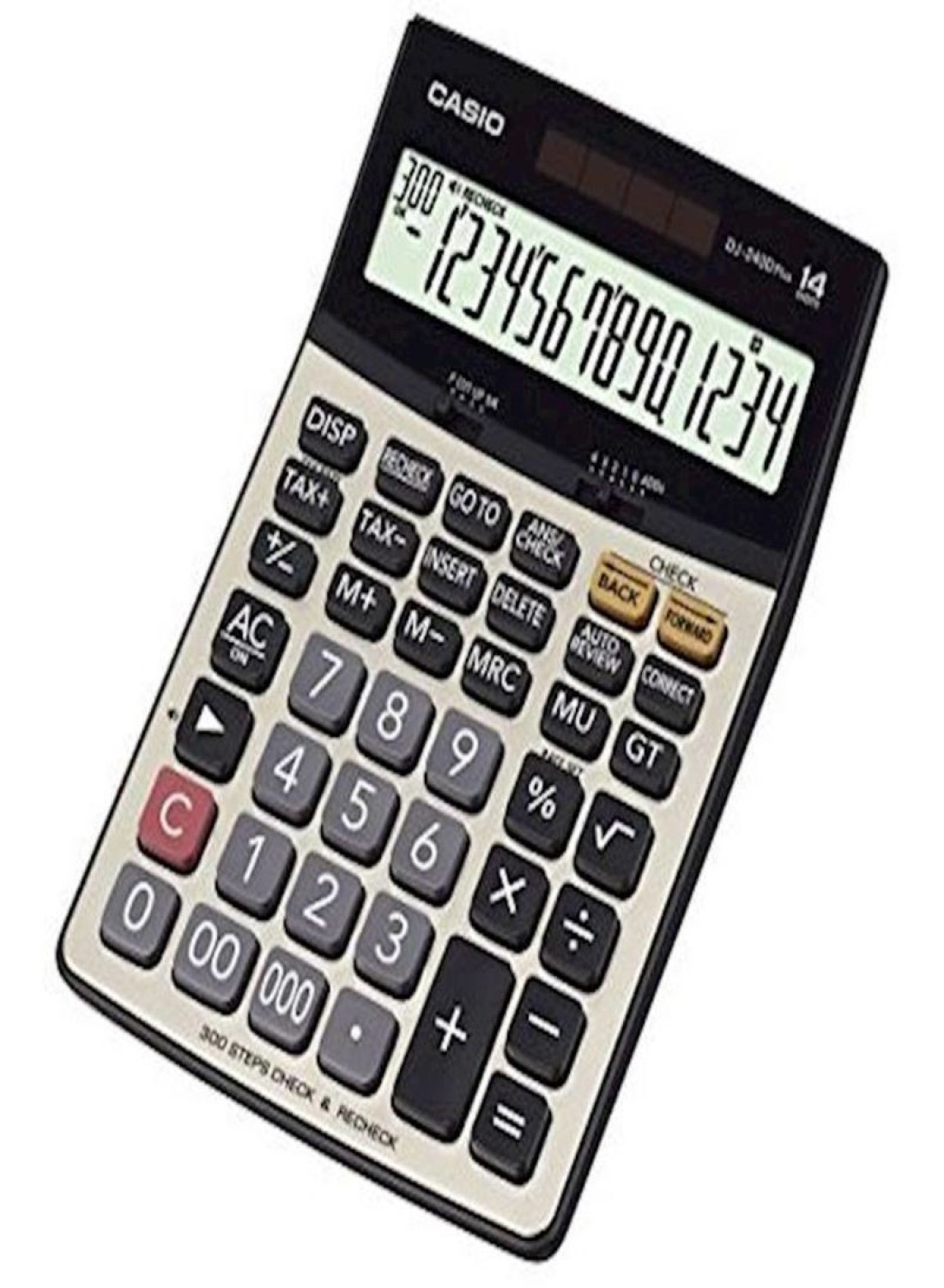 Casio Dual Power 14 Digit Financial Calculator Black/Silver