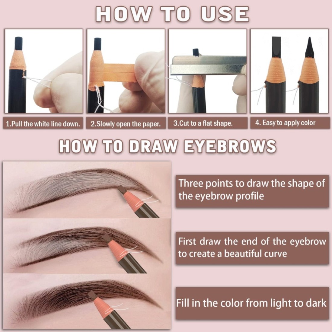 6 Piece Dark Brown Waterproof Eyebrows Pencil Tattoo Makeup And Microblading Supplies KitPermanent Eye Brow Liners In 5 Colors Waterproof Eyebrow Pencils Peel Brow Pencil Set For Marking