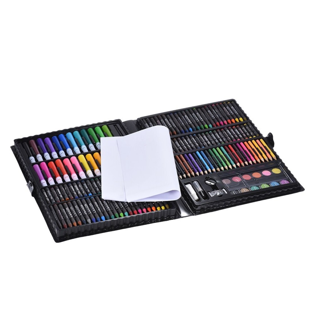 عام-168pcs رسم القلم الفن كيت مجموعة طلاء أقلام انطباعات اللون تلوين النفط الباستيل لون الماء لاصق مع حالة لأطفال الأطفال