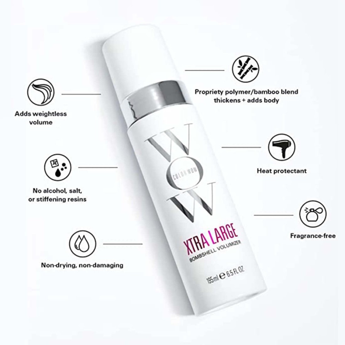 COLOR WOW Xtra Large Bombshell Volumizer New AlcoholFree Technology for Lasting Volume and Thickness