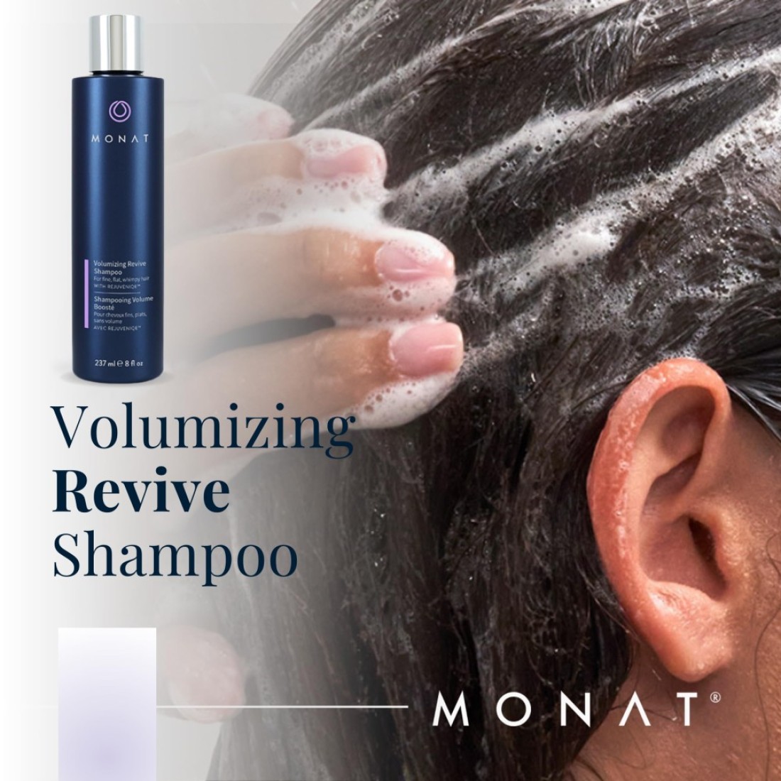MONATVolumizing Revive Shampoo Infused wRejuveniqe Weightless Hair Shampoo adds Volume Softness to Fine Medium Hair wPea Extract Vegan UV Protectant Net Wt 237 ml 8 fl oz
