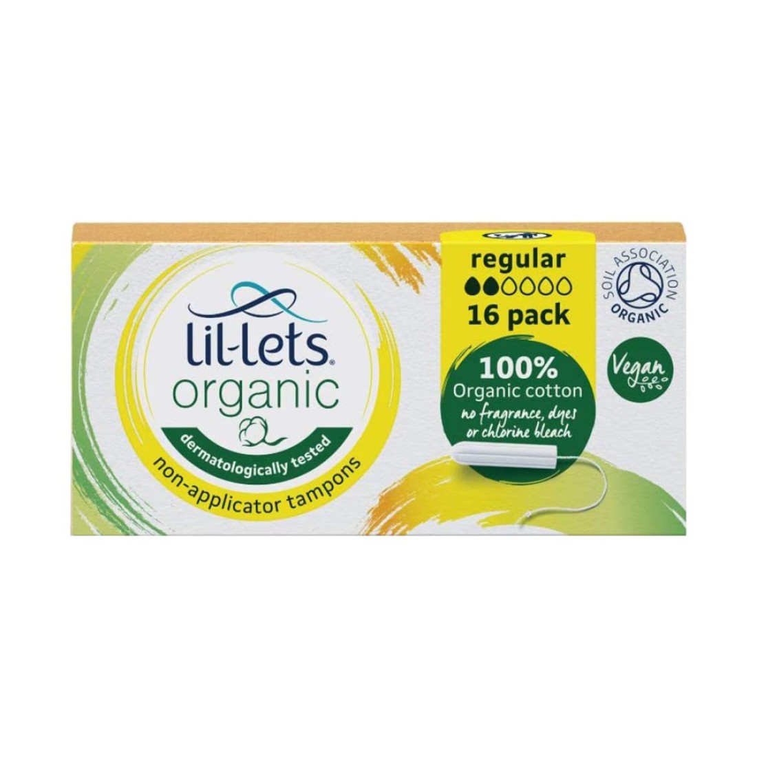 Lil-Lets Organic Non-Applicator Regular White 16 Tampons