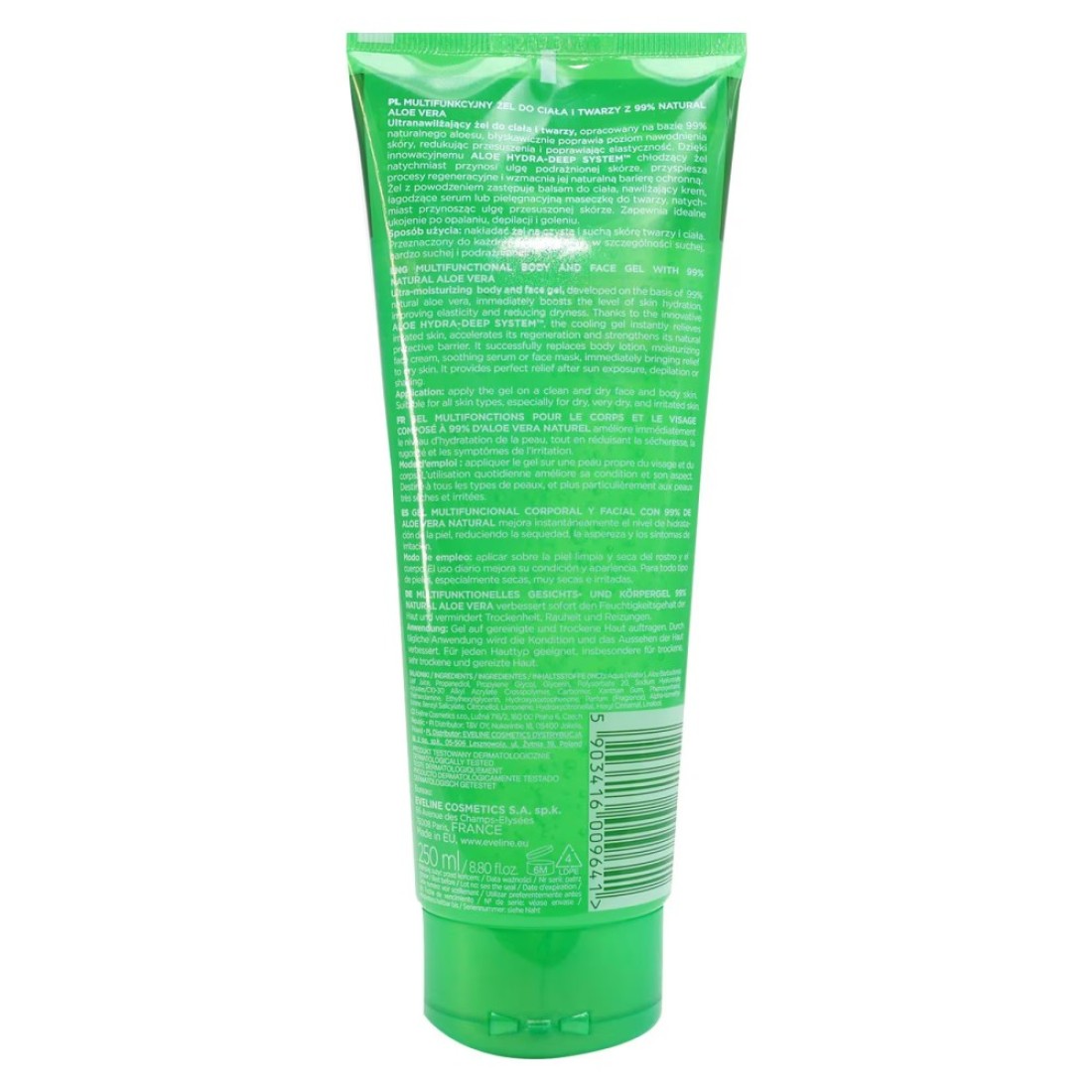 Eveline Cosmetics 99% Natural Aloe Vera Multifunctional Body And Face Gel Green 250ml