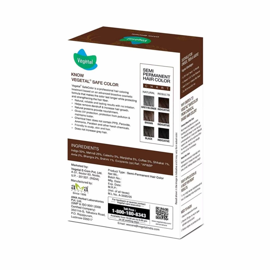 Vegetal Bio Colour Brown 100g
