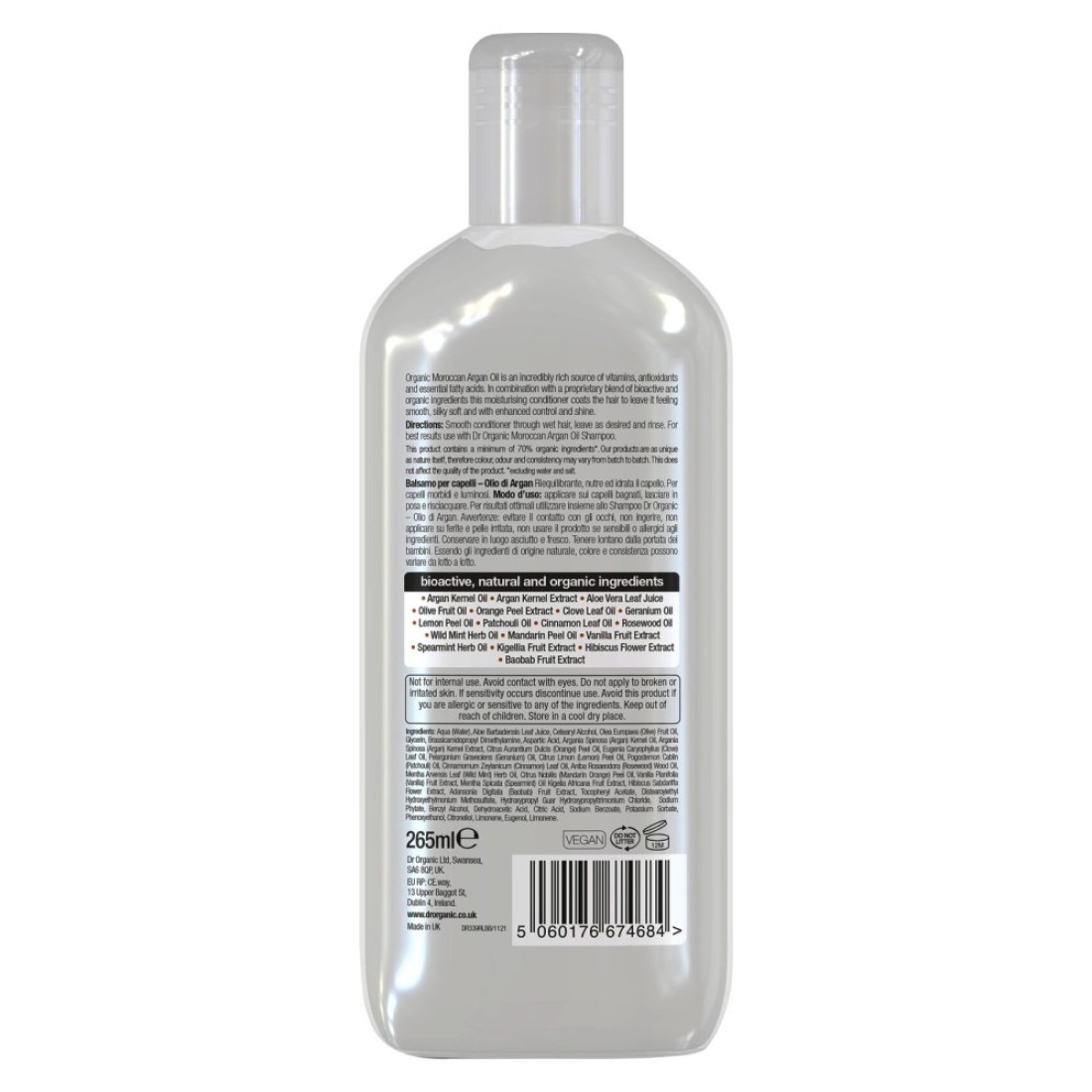 Dr.Organic Bioactive Haircare Moroccan Argan Oil Conditioner Brown 265ml