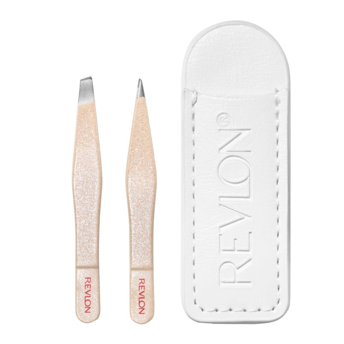 Revlon Designer Series Mini Tweezer Set Hair Removal Tool Kit With Mini Slanttip and Point Tip Tweezers Portable and Easy to Use Made With Long Lasting Stainless Steel 1 count