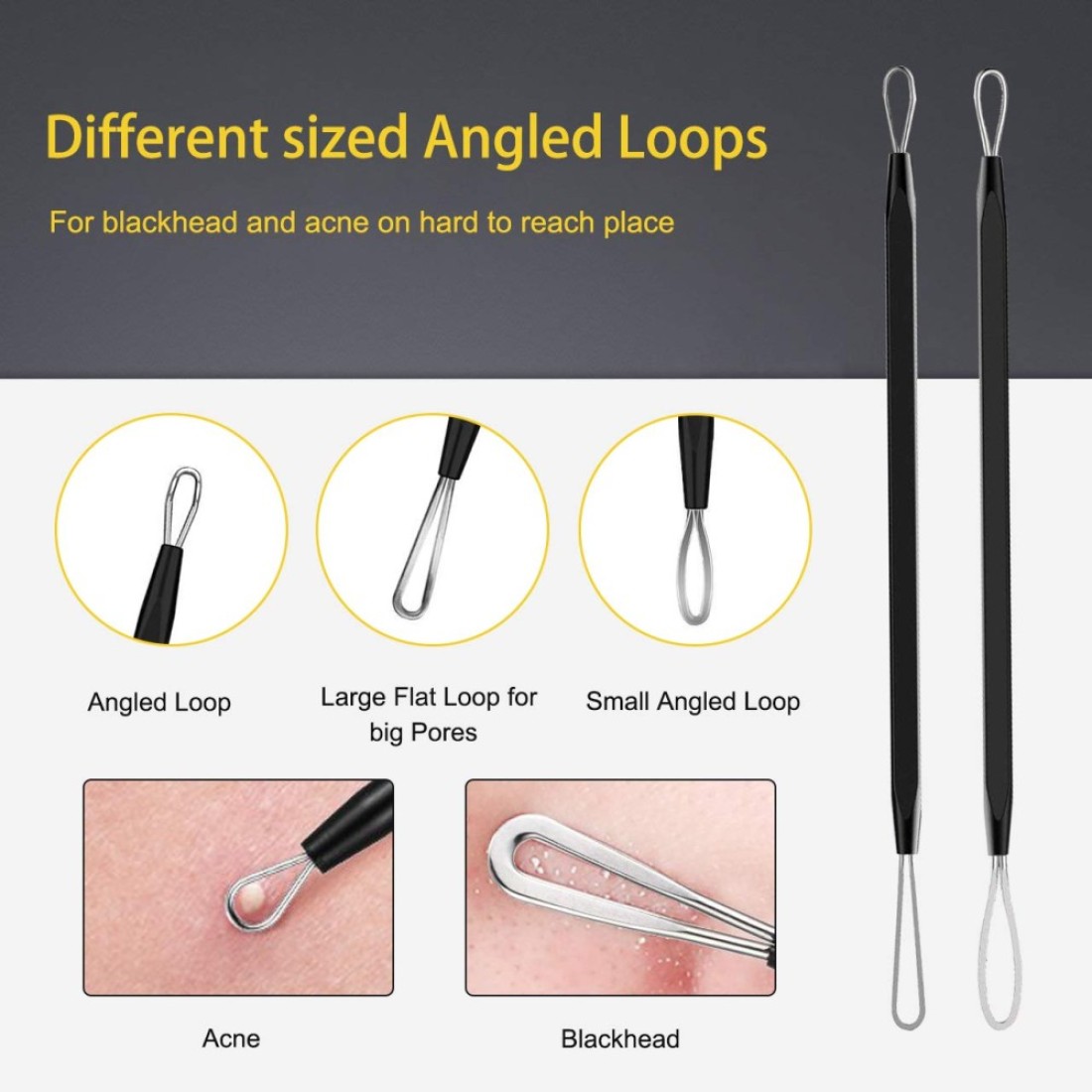 Pimple Popper Tool Kit Boxoyx 10 Pcs Blackhead Remover Comedone Extractor Kit with Box for Quick and Easy Removal of Pimples Blackheads Zit Removing ForeheadFacial and Nose Black