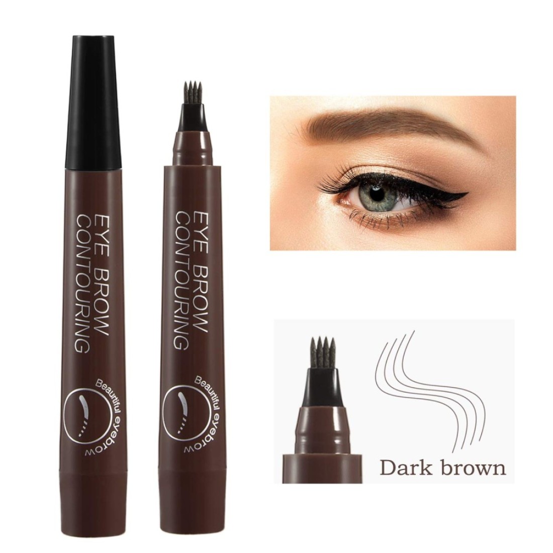Liquid Eyebrow Pen Waterproof Microblading Eyebrow Pencil with a MicroFork Tip Applicator Creates Natural Looking Brows Effortlessly