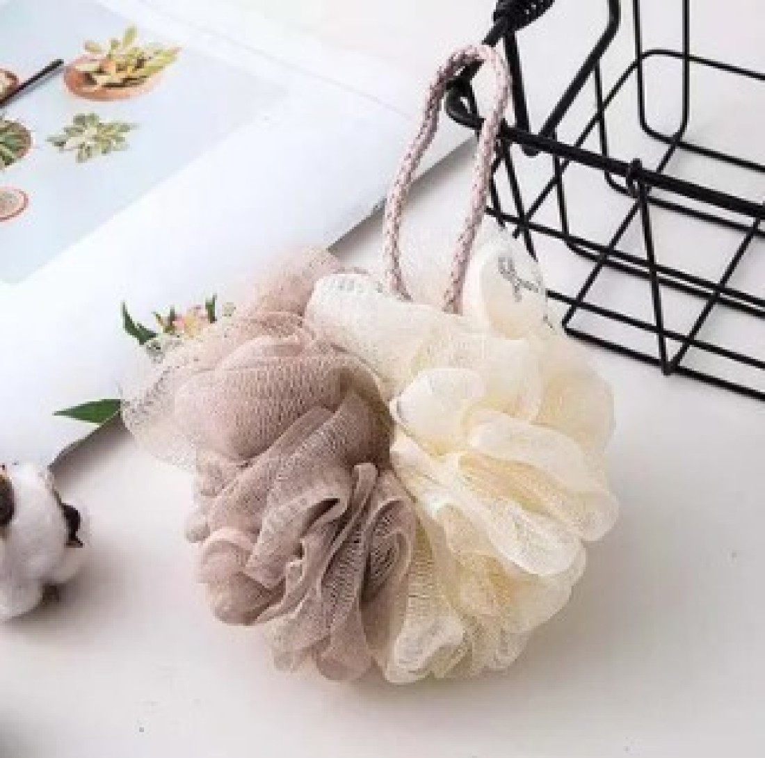 Soft Bath Sponge With Shower Mesh Foaming Loofah Exfoliating Scrubber For Shower