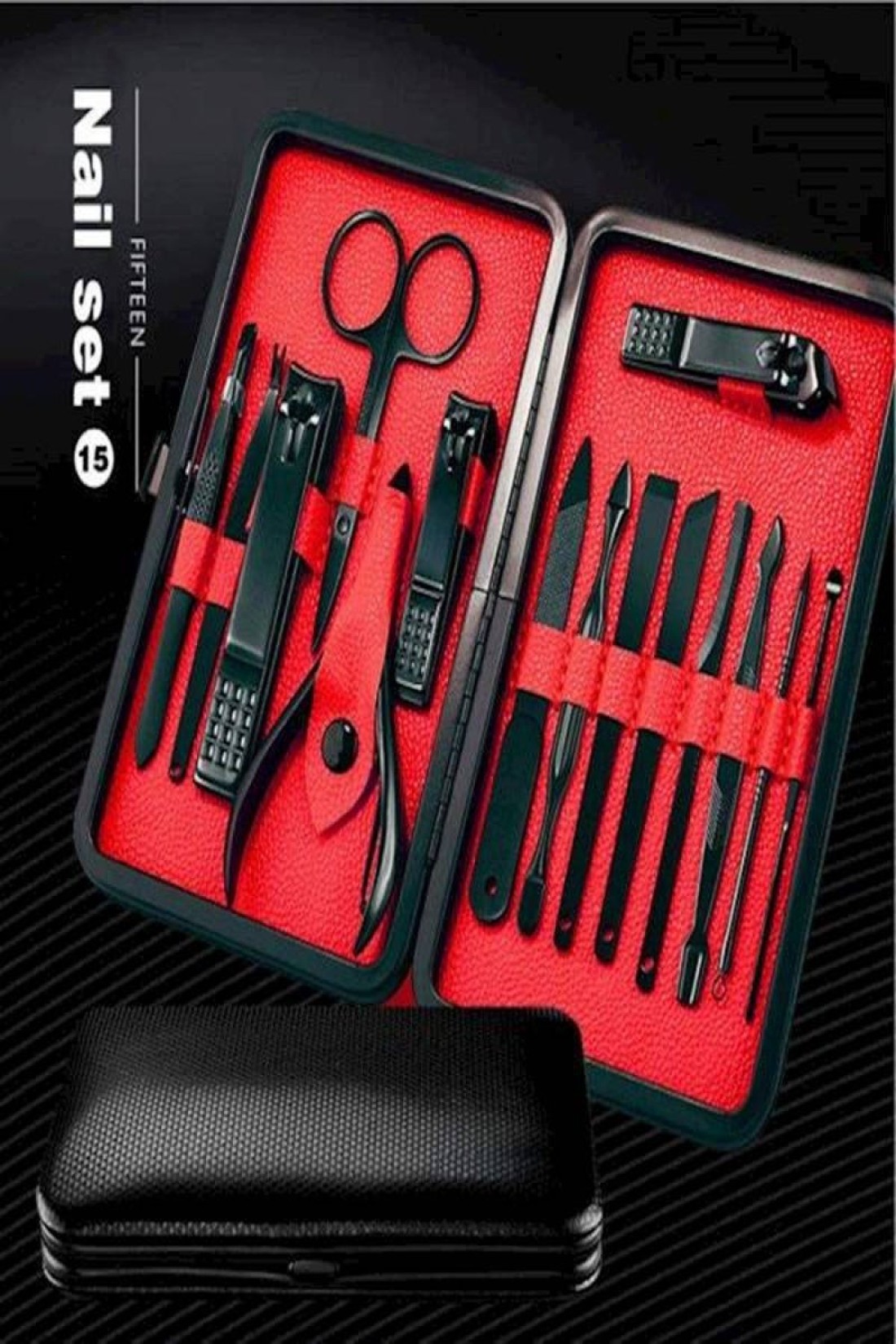 Generic 15 In 1 Professional Nail Clipper, Manicure Set, Black