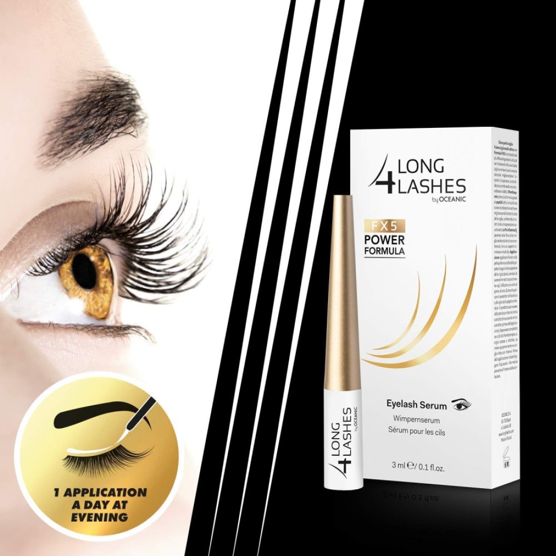 Long 4 Lashes by Oceanic Eyelash Enhancing Serum 3 ml Pack of 1