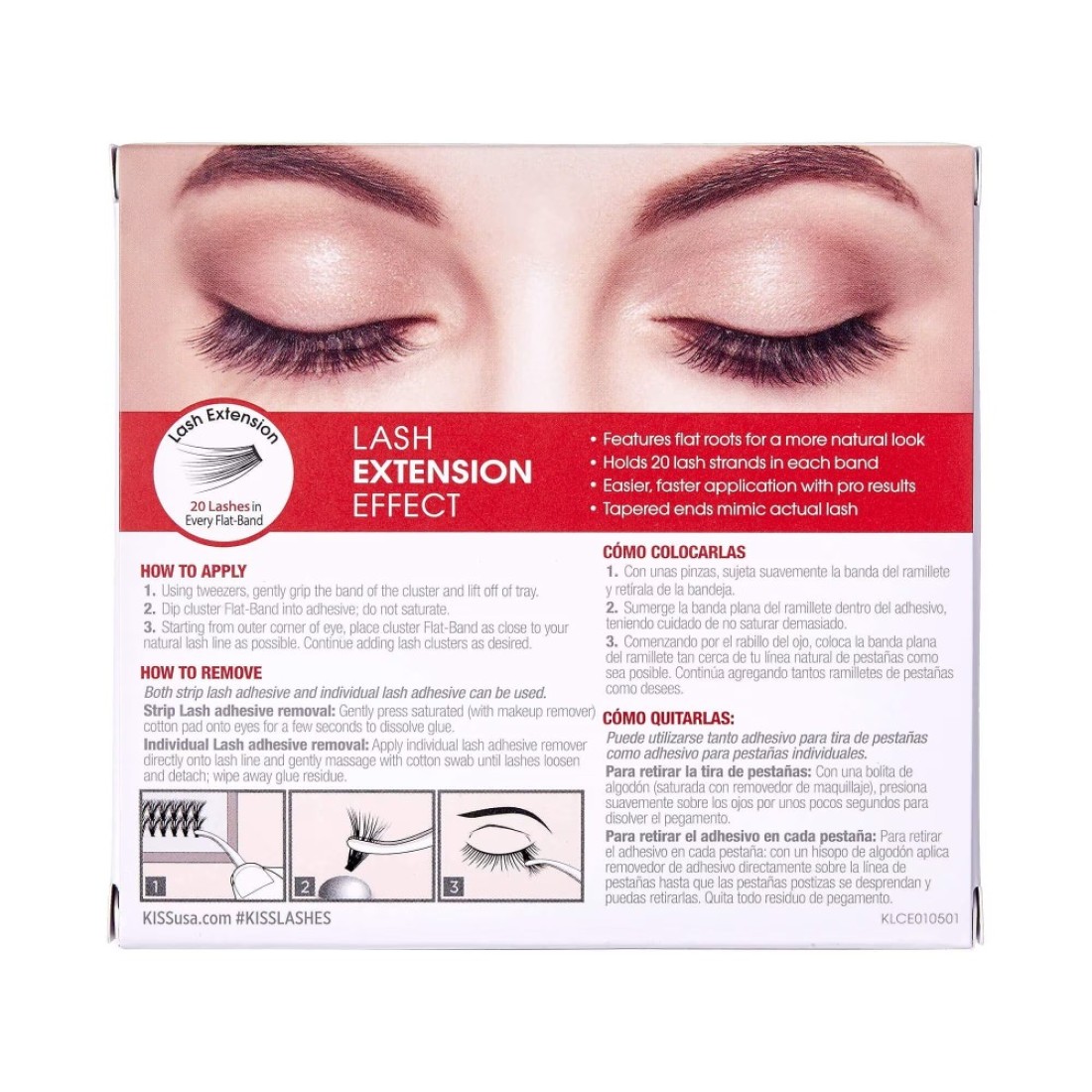 KISS Lash Couture Faux Mink Lash Extensions Style Venus Exclusive FlatBand Technology Short Medium Length 60 Individual Lash Clusters Glue On Lashes