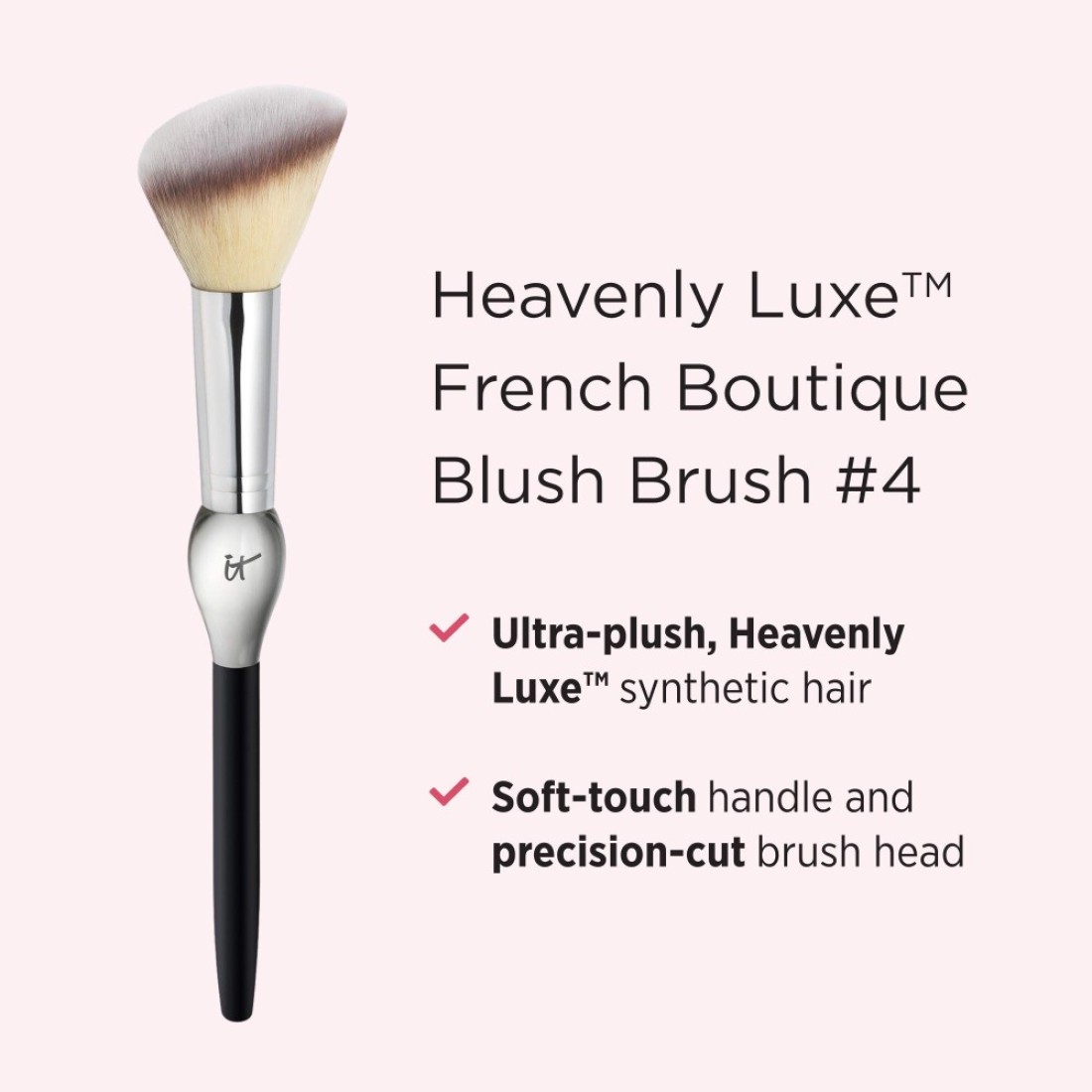 IT Cosmetics Heavenly Luxe French Boutique Blush Brush 4 Angled Blush Brush for Cheeks Liquid Powder Blush Brush Makeup Brush With AwardWinning Heavenly Luxe Hair