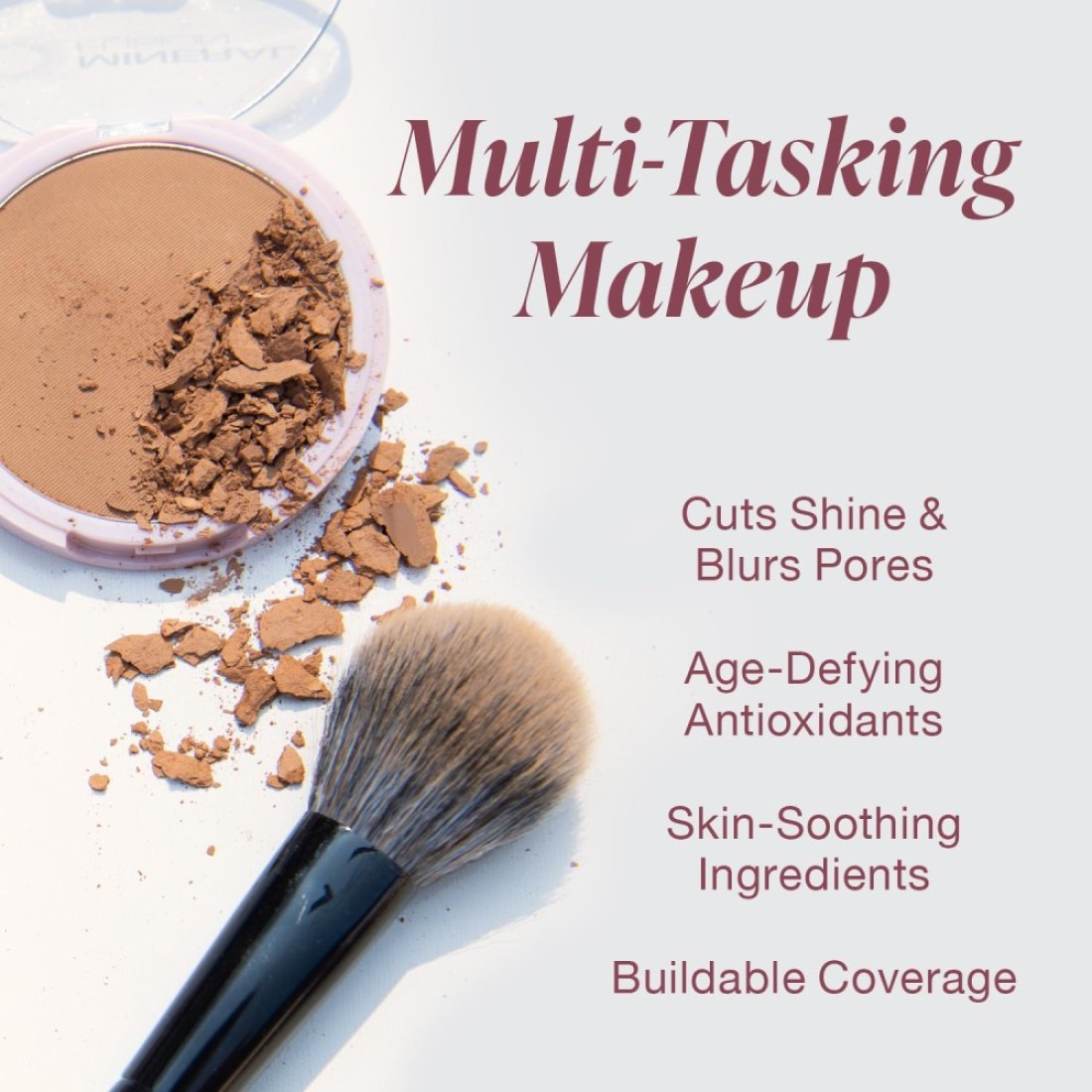 Mineral Fusion Pressed Powder Foundation Warm 3 MedTan Skin wYellowish Undertones Age Defying Foundation Makeup with Matte Finish Talc Free Face Powder Hypoallergenic CrueltyFree 032 Oz