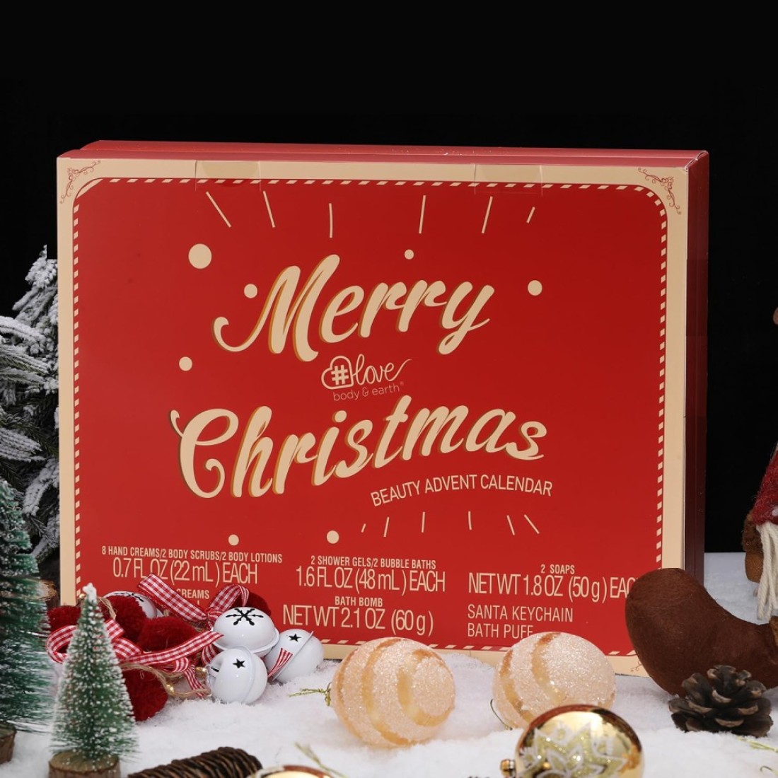 2024 Limited Edition Advent Calendar Christmas Gifts Bath Sets for Women 24pcs Spa Gift Set HandFoot Cream Body Scrub Bubble Bath Shampoo Candles Keychain Body Lotion Shower Gel Bath Bomb