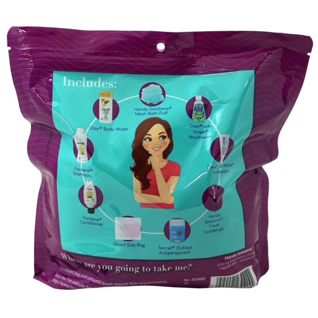 9 Piece Resealable Womens Travel Kit