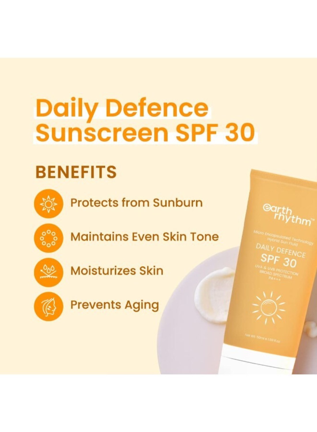 Spf 30 - Hybrid Sun Fluid (Tube) Pa+++ Daily Defence Uva Uvb Protection Liposomal Encapsulated Technolog