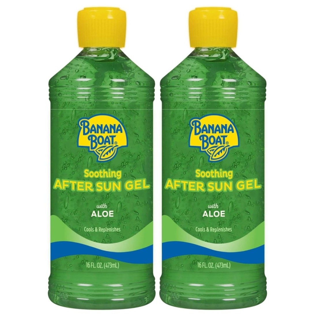 Banana Boat Soothing After Sun Gel with Aloe Twin Pack 16oz each &amp; Sport Ultra SPF 50 Lip Sunscreen Twin Pack Travel Size Sunscreen for Lips 2 Pack