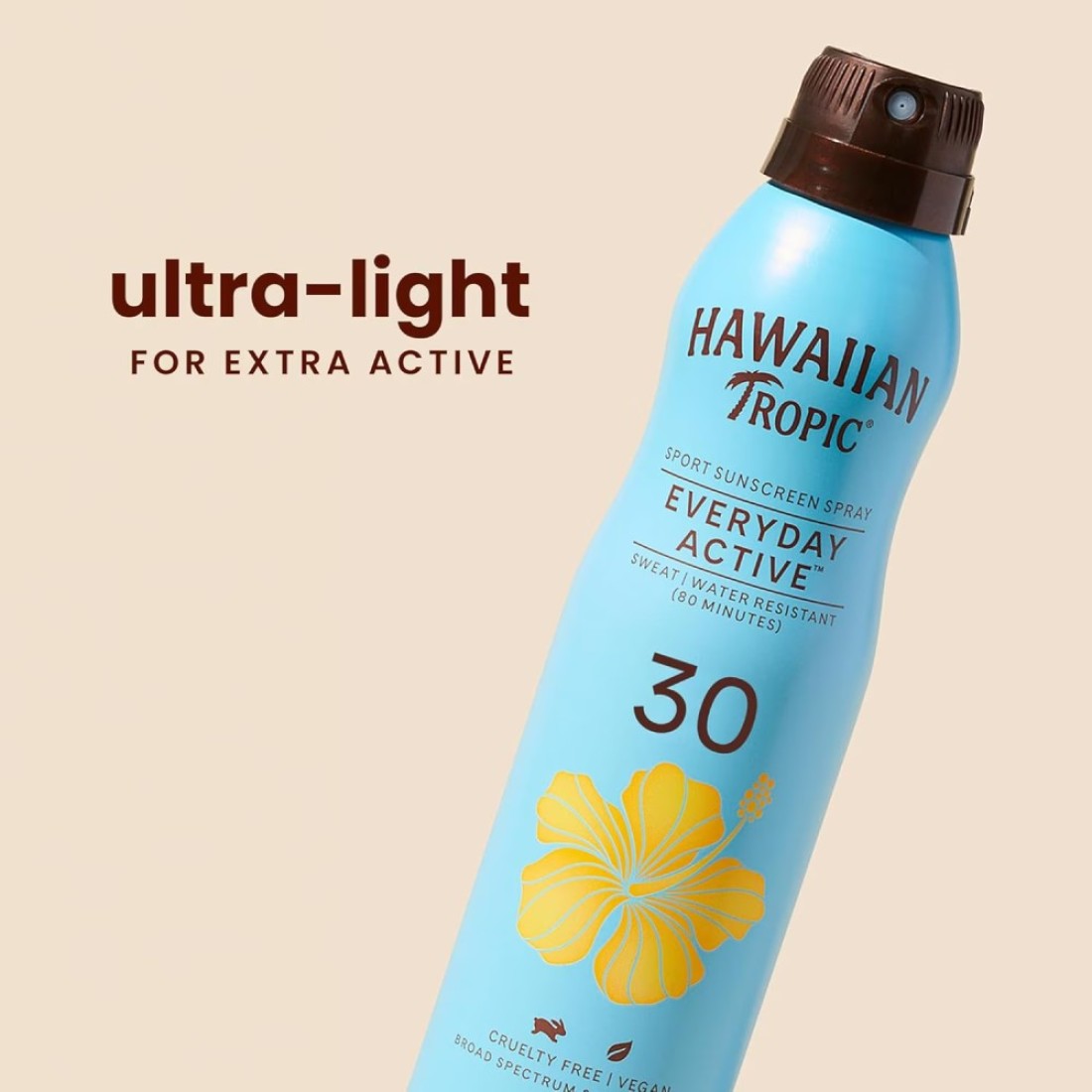 Hawaiian Tropic Everyday Active Clear Spray Sunscreen SPF 30, 6oz Twin Pack Hawaiian Tropic Sunblock, Oxybenzone Free, Spray On Sunscreen