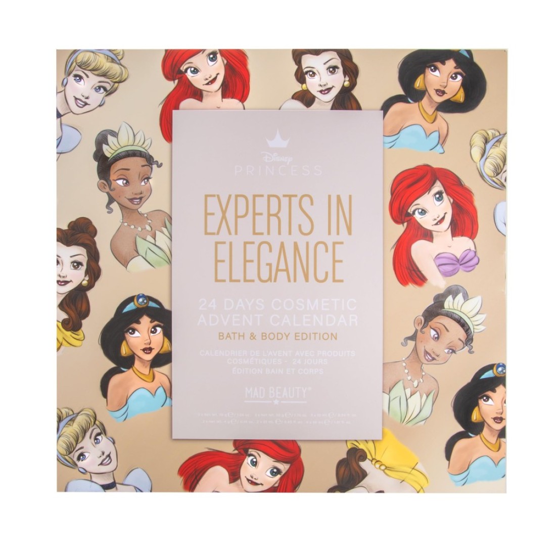 Mad Beauty Disney Princess 24Day Christmas Advent Calendar Includes Face Masks Skincare Bath and Beauty Products CrueltyFree Cosmetics Gifts for Women Adults and Kids