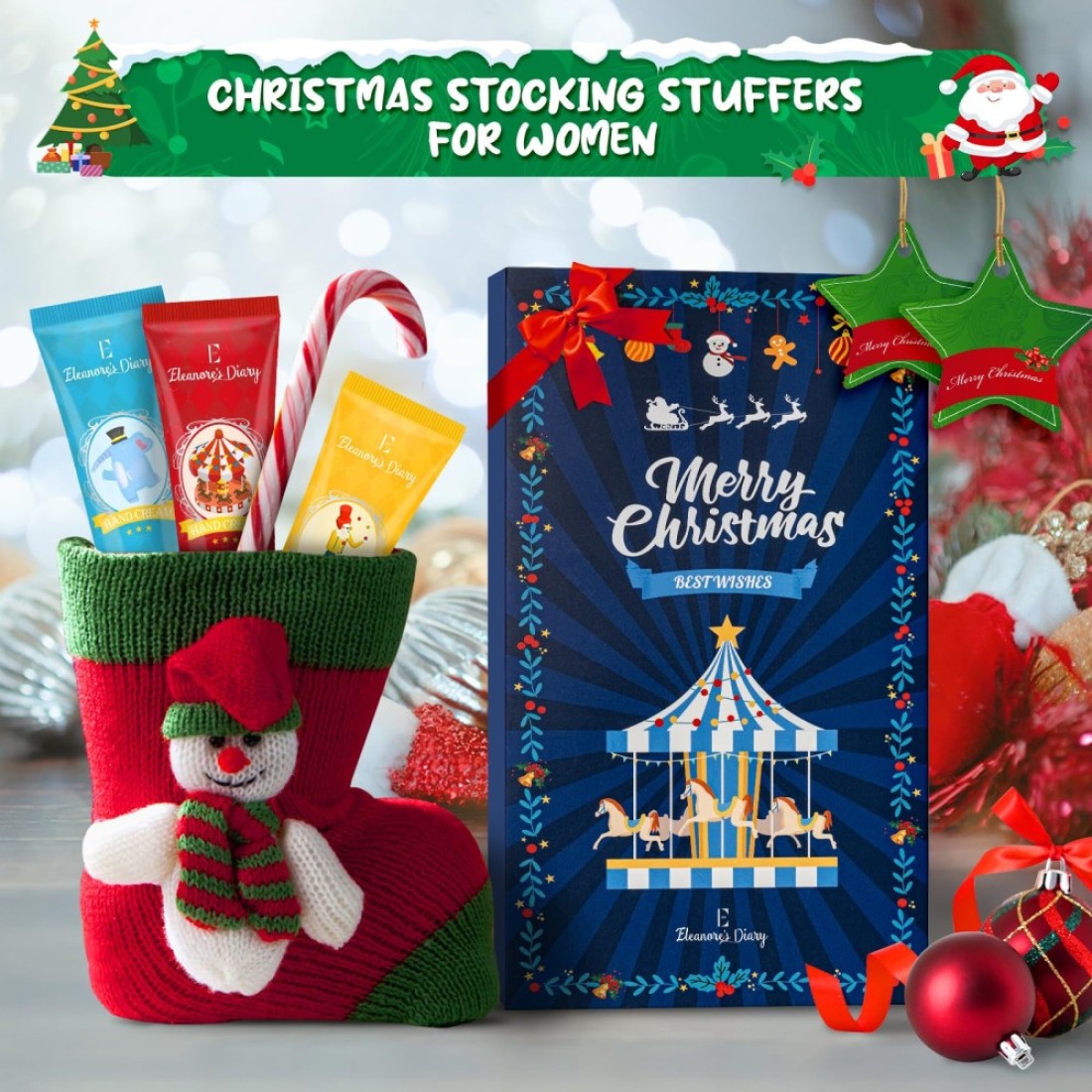 Hand Cream Christmas Gift Set Eleanores Diary 8Pcs Mini Hand Lotion Set Christmas Stocking Stuffers Gifts for Women Mon Girls Travel Size Moisturizing Hand Cream for Dry Skin Xmas Holiday Gifts