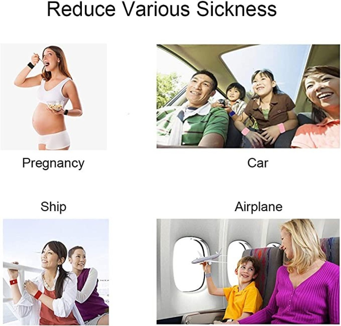 Aiwanto 2Pair Anti Nausea Wristbands Motion Sickness Relief Band for Pregnancy Morning Sickness Travel Sick Car Sea Plane