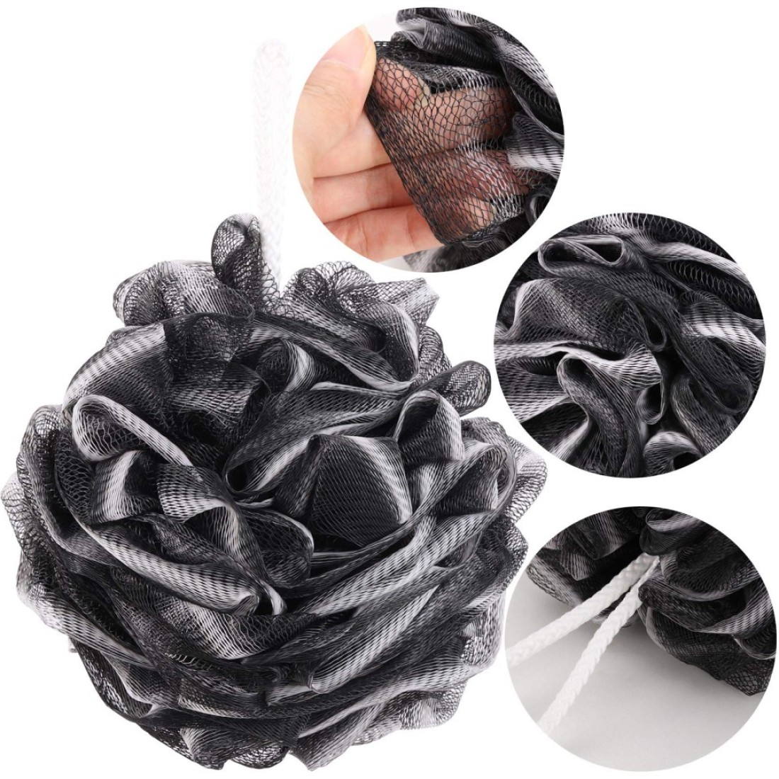 BTYMS 4 Pieces Shower Loofahs Bath Sponges 60g Bath Scrunchies Mesh Pouf Exfoliating Loofa for Body Washing