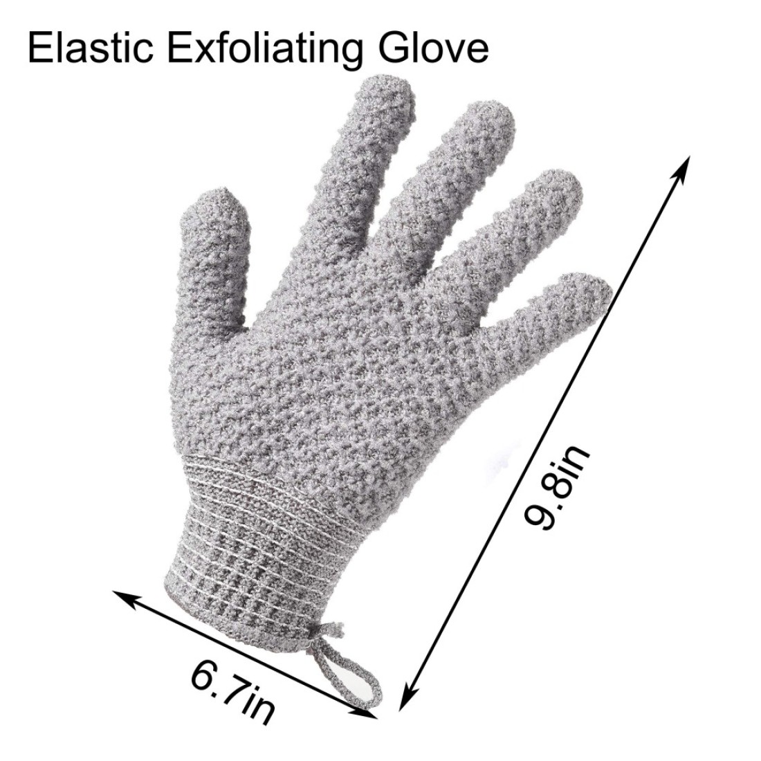 Bath Exfoliating Gloves Scrub 4 Pcs Lengthened and Large Exfoliating Scrubbing Gloves for Shower Spa Massage Scrub Exfoliating Mitts for Body Face Hand and Foot Black and Gray
