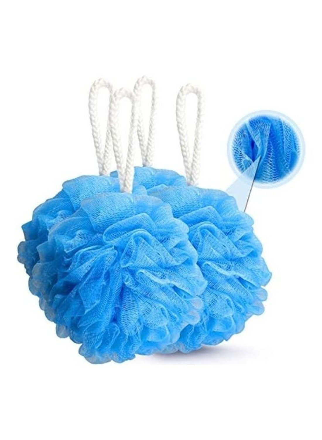 Marrkhor Bath Sponge, Shower Sponge, Blue/White, 5Inch