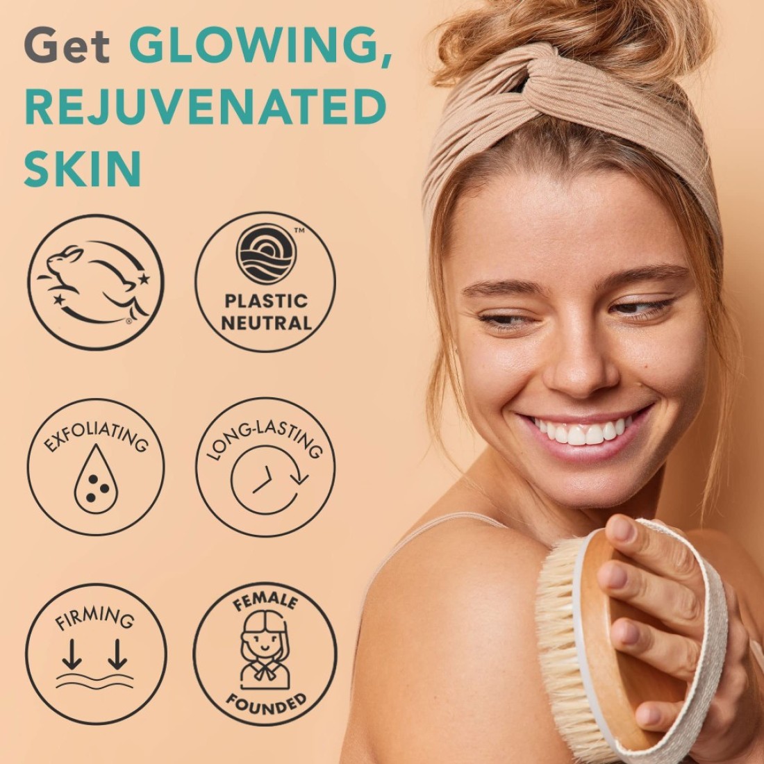 Dry Brushing Body Brush for Lymphatic Drainage Cellulite Round Dry Brush for Body Natural Bristle Body Brush for Showering Skin Brush for Dry Brushing Bath and Exfoliating