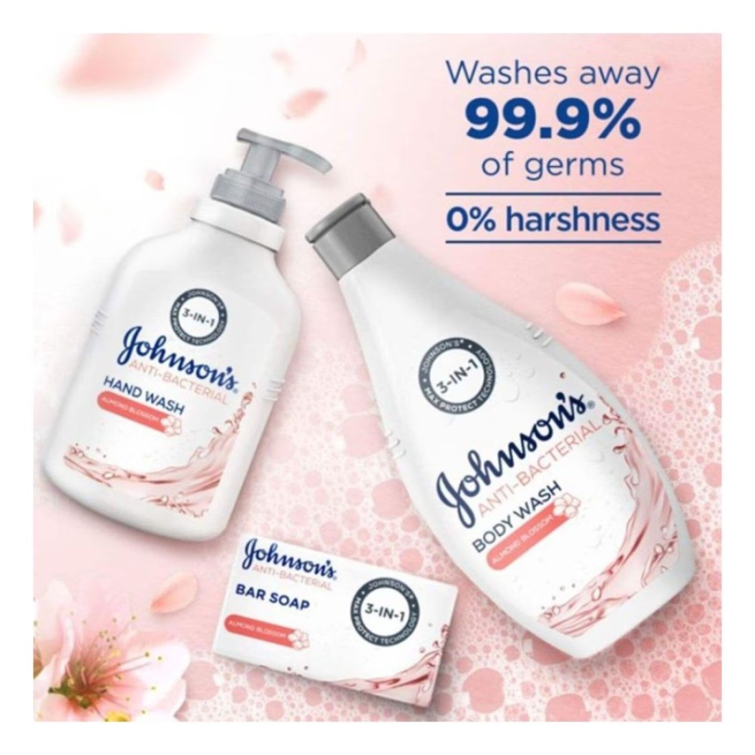 Johnson&#39;s Body Wash Anti-Bacterial Almond Blossom 400ml