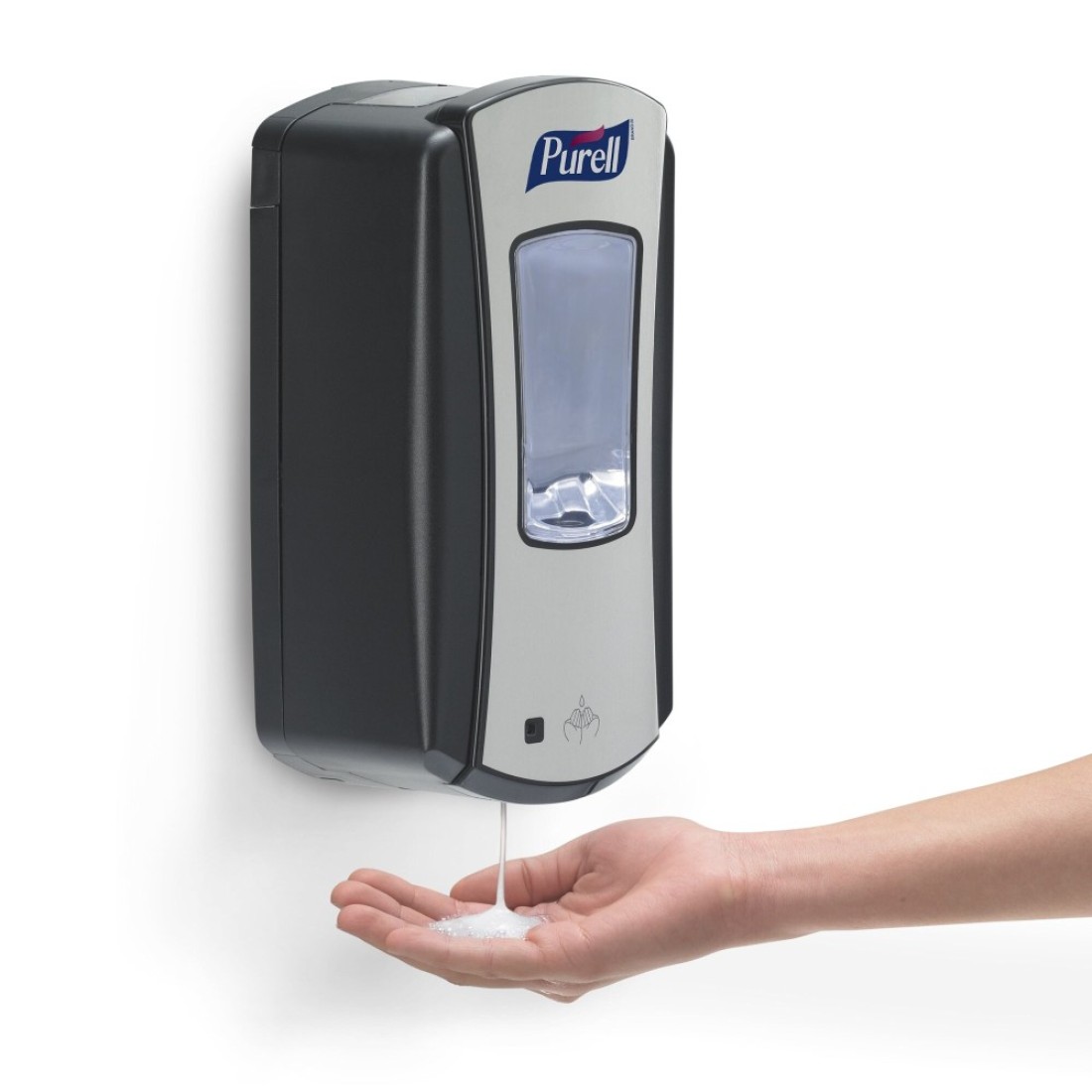 PurellLTX12 TouchFree Hand Sanitizer Dispenser ChromeBlack for 1200 mL PURELL LTX12 Hand Sanitizer Refills Pack of 1 192804
