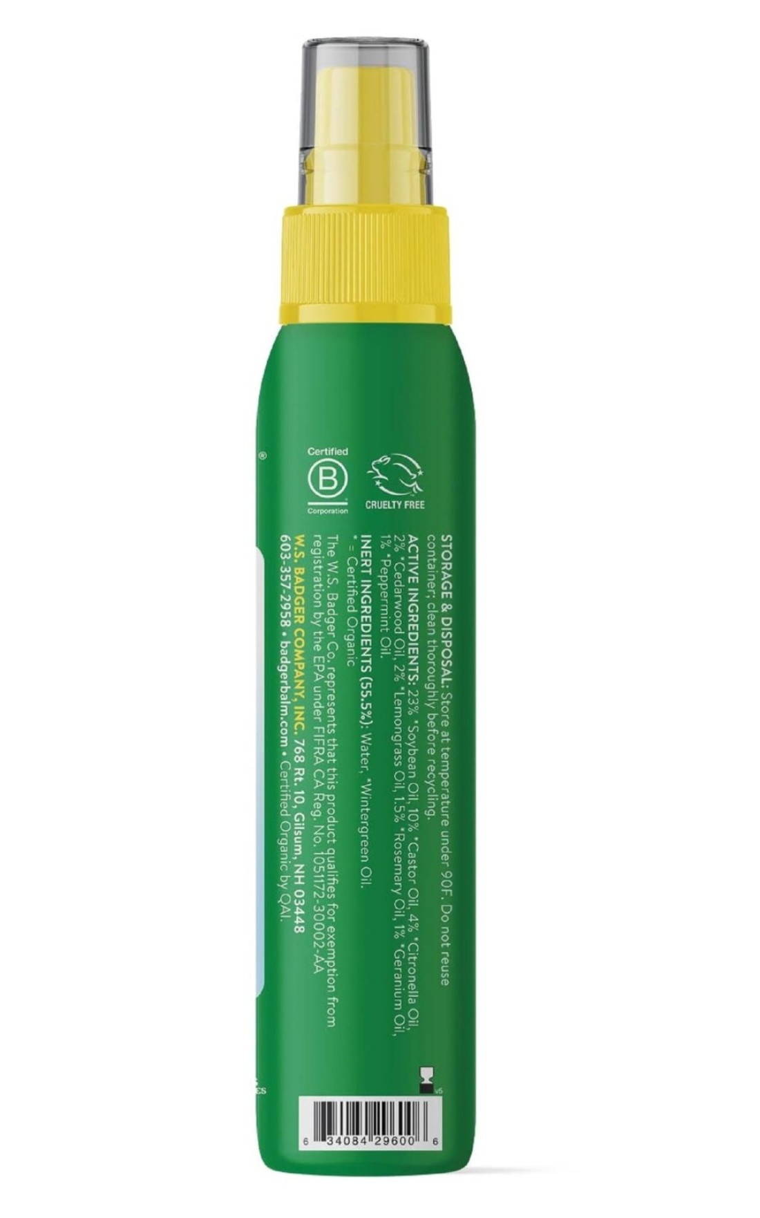 Badger AntiBug Shake Spray DEETFree Natural Bug Spray EcoFriendly Certified Organic Mosquito Spray Great for Kids Insect Repellent 4 Fl Oz