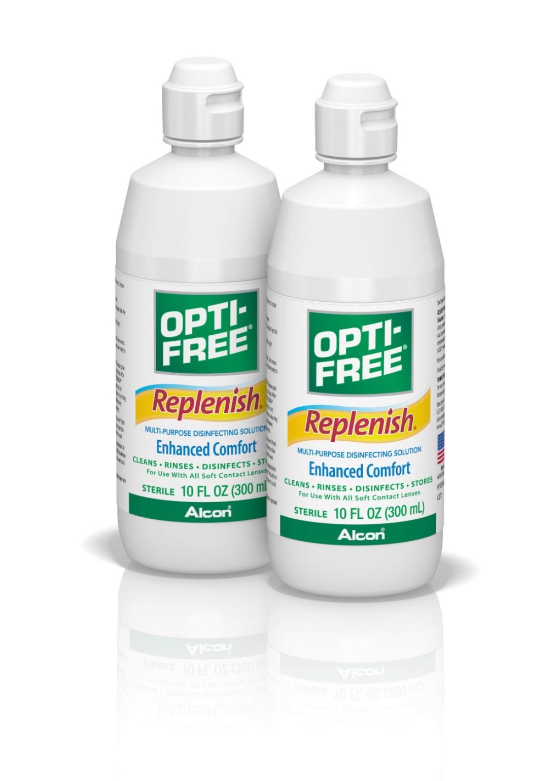 OptiFree Replenish MultiPurpose Disinfecting Solution with Lens Case Twin Pack 10Fluid Ounces Each 2 CountPack of 1