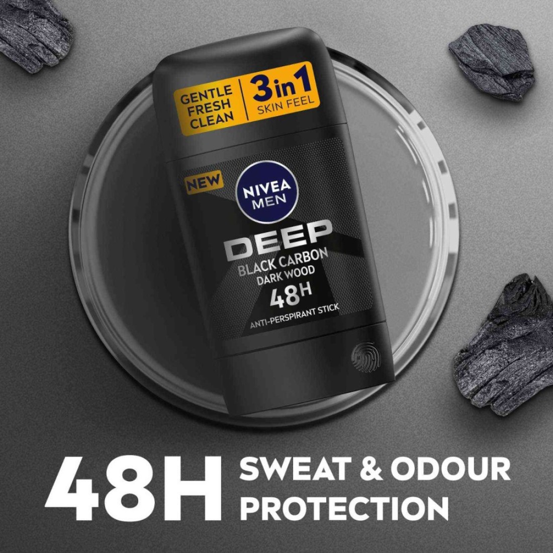 NIVEA MEN Antiperspirant DEEP Black Carbon Stick 50ml