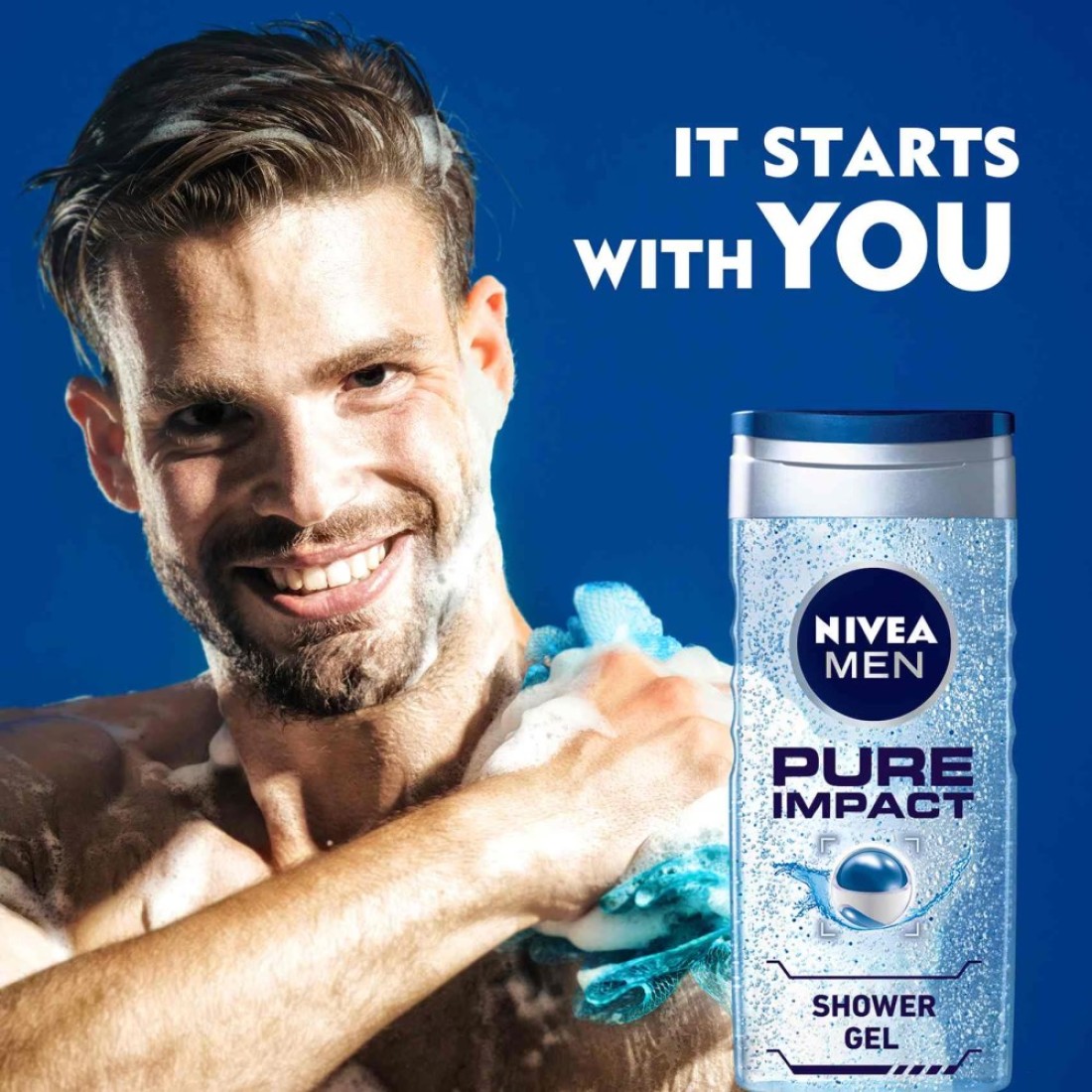 NIVEA MEN 3in1 Shower Gel Body Wash Pure Impact Fresh Scent 250ml