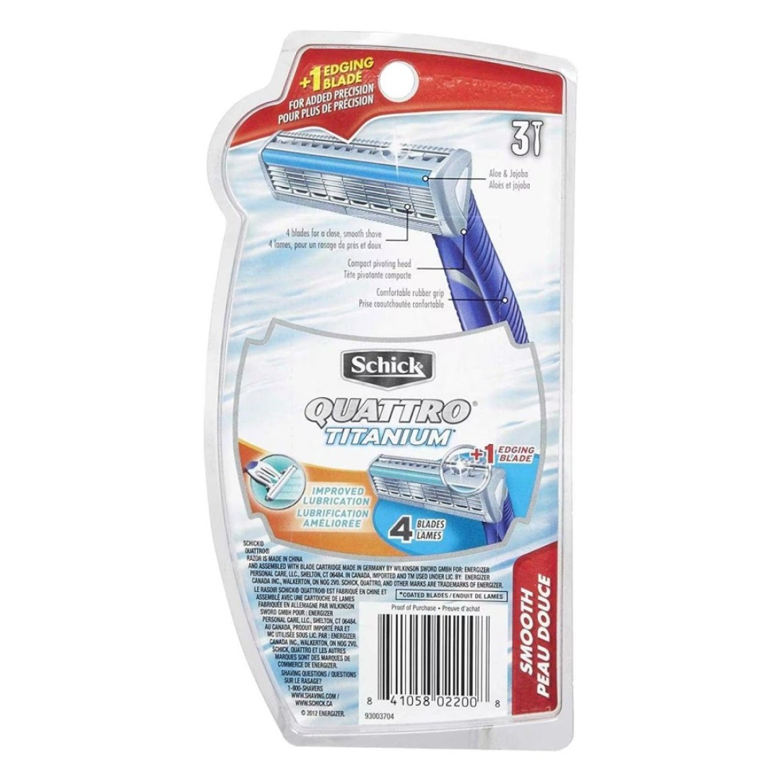 Schick Quattro Titanium Smooth Disposable Blue 3 Razors
