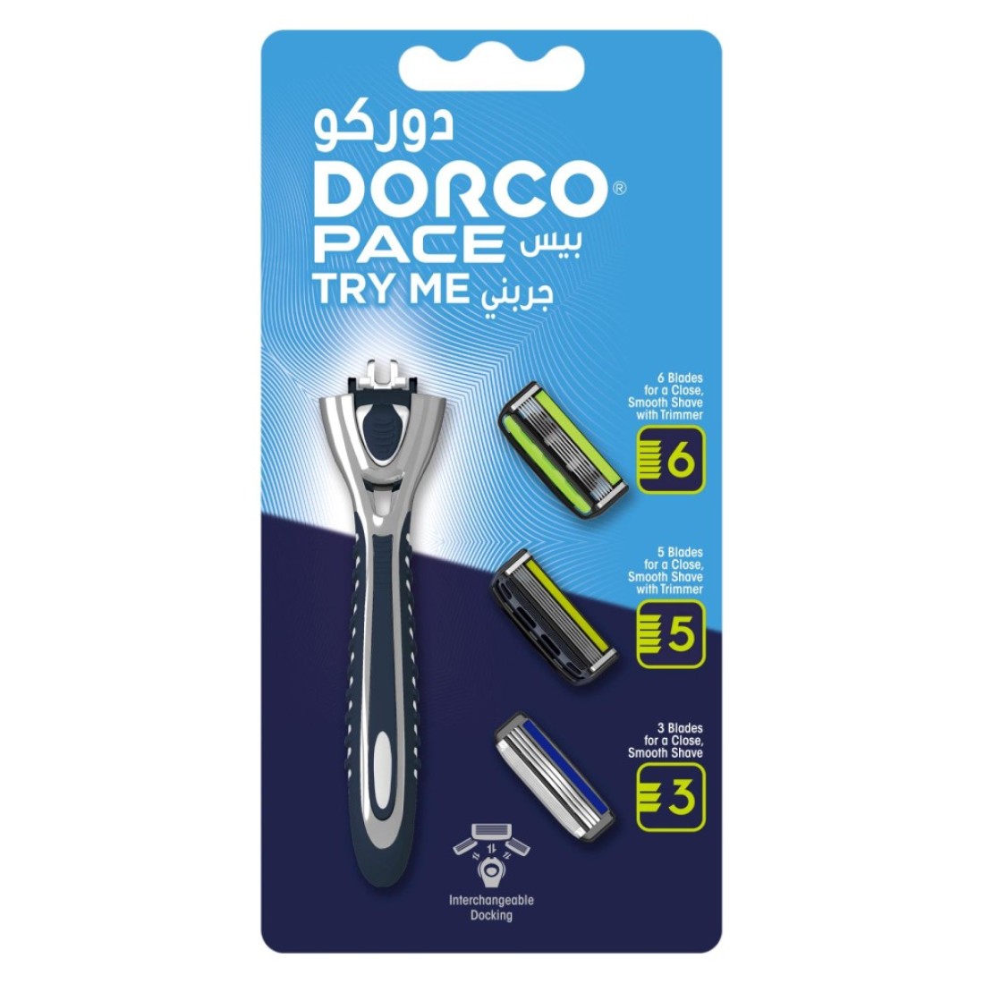 Dorco Pace Try Me Razor With Cartridge Blue 4 PCS