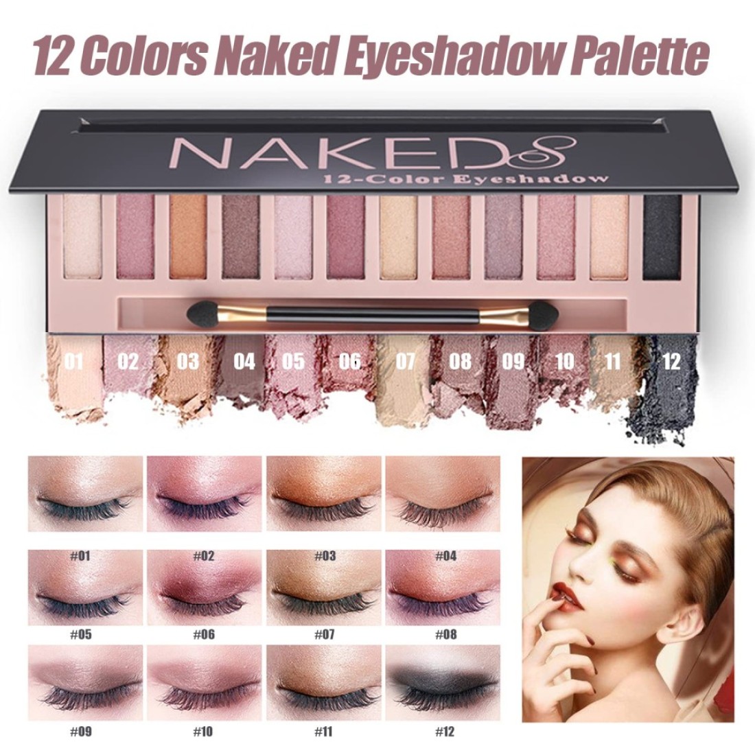 All in One Makeup KitIncludes 12 Colors Eyeshadow PaletteFoundationFace Primer Lipstick SetEyebrow Soap KitWinged Eyeliner StampWaterproof MascaraMakeup BrushMakeup SpongeGift Set for Women