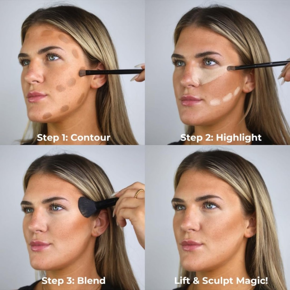 W7 Lift Sculpt Cream Contour Kit Concealing Highlighting Contouring Makeup Palette StepbyStep Instructions Included