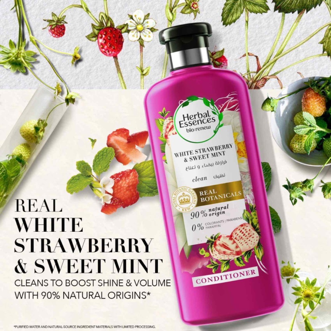 Herbal Essences Bio Renew Clean White Strawberry And Sweet Mint Conditioner Pink 400ml