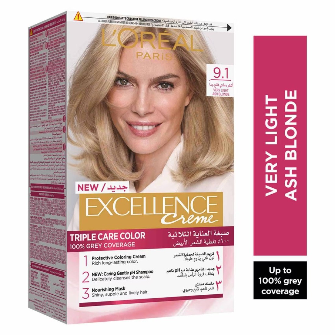 L&#39;Oreal Paris Excellence Cream Triple Care Permanent Hair Colour 9.1 Very Light Ash Blonde